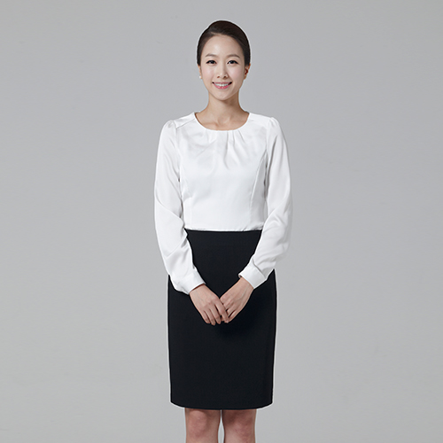 소피아-blouse (화이트, 쉬폰+실크)