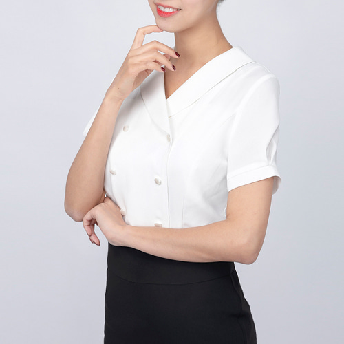 더블 반팔-blouse (4-colors)